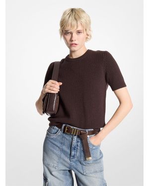 MICHAEL Michael Kors Mk Pullover A Maniche Corte - Marrone