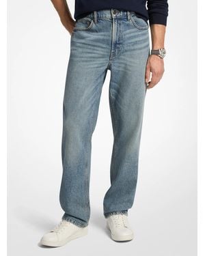 Michael Kors Mk Finn Straight-Leg Stretch Denim Jeans - Blue