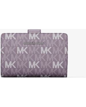 Michael Kors Jet Set Travel Medium Signature Logo Billfold Wallet - Purple