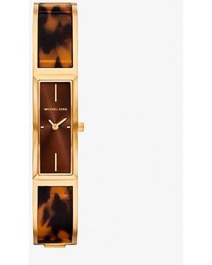 Michael Kors Yazmeen-Tone And Tortoiseshell Acetate Bangle Watch - White