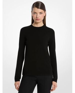 Michael Kors Stretch Viscose Long-Sleeve Shirt - Black