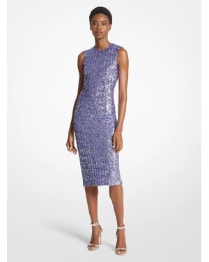 Michael Kors Sequin Sleeveless Sheath Dress - Blue