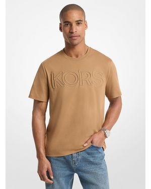 Michael Kors Outlet Mkcamiseta Kors De Punto Liso De Algodón - Azul