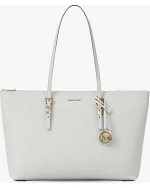 MICHAEL Michael Kors Mk Quinn Large Pebbled Leather Tote Bag - White