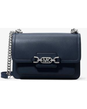 MICHAEL Michael Kors Mk Heather Large Leather Shoulder Bag - Blue
