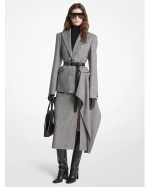 Michael Kors Michael Kors Glen Plaid Wool Cashmere Flannel Blazer - Gray
