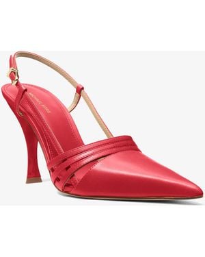 MICHAEL Michael Kors Mk Haisley Leather Slingback Pump - Red