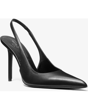 Michael Kors Mk Reece Leather Slingback Pump - White