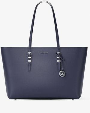 MICHAEL Michael Kors Mk Quinn Large Pebbled Leather Tote Bag - Blue