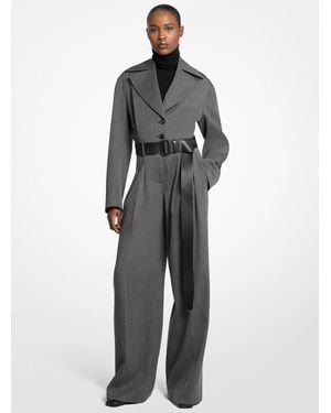 Michael Kors Michael Kors Covert Twill Wool Jumpsuit - Gray