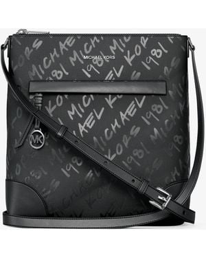 Michael Kors Prescott Small Logo Printed Nylon Crossbody Bag - Black