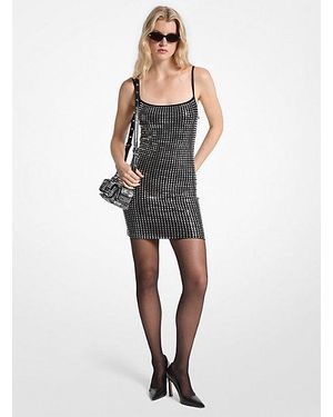 Michael Kors Studded Stretch Viscose Mini Dress - Metallic