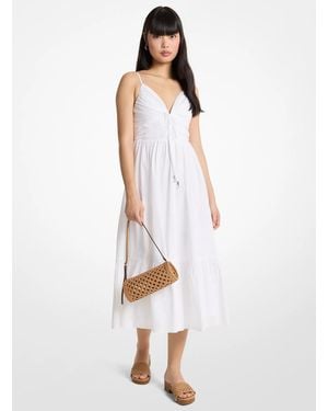 MICHAEL Michael Kors Mk Cotton Poplin Midi Dress - White