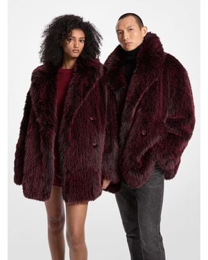 MICHAEL Michael Kors Mk Faux Fur Peacoat - Red