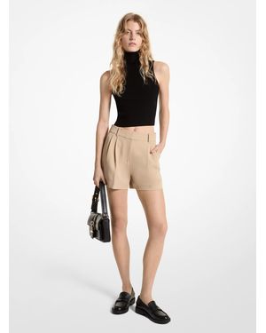 MICHAEL Michael Kors Mk Pleated Crepe Shorts - White