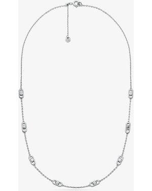 Michael Kors Mkcollar Astor Link Pequeño De Plata De Ley Chapada En Metal Precioso - Blanco