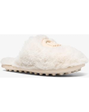 MICHAEL Michael Kors Mk Ada Faux Fur Slipper - Natural