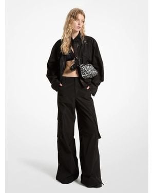 MICHAEL Michael Kors Woven Wide-leg Cargo Trousers - Black