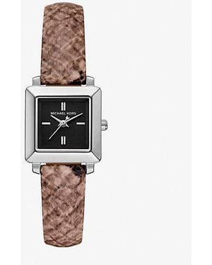 Michael Kors Mini Gwynn Snake Embossed Leather Watch - White
