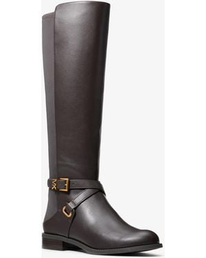 MICHAEL Michael Kors Michael Kors Rachel Smooth And Scuba Boot - Brown