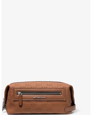 Michael Kors Mkneceser Jet Set De Piel Con Logotipo En Relieve - Marrón