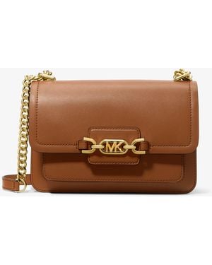 MICHAEL Michael Kors Heather Large Leather Shoulder Bag - Brown