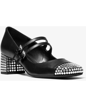 MICHAEL Michael Kors Mk Matilda Studded Leather Mary Jane Pump - White