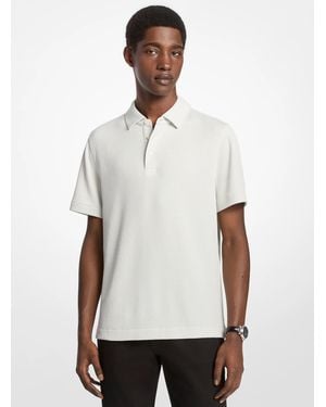 Michael Kors Mk Waffle Knit Polo Shirt - White