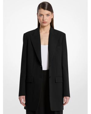 Michael Kors Wool Serge Boyfriend Blazer - Black