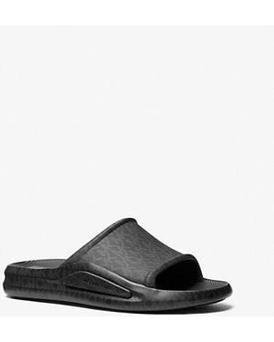 Michael Kors Mk Griffin Signature Logo Slide Sandal - Black