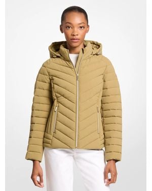 Michael Kors Chevron Quilted Jacket - Green