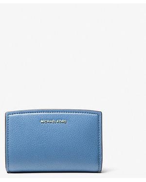 Michael Kors Bryant Medium Pebbled Leather Wallet in Green