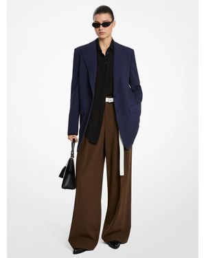 Michael Kors Mk Wool Serge Boyfriend Blazer - Blue