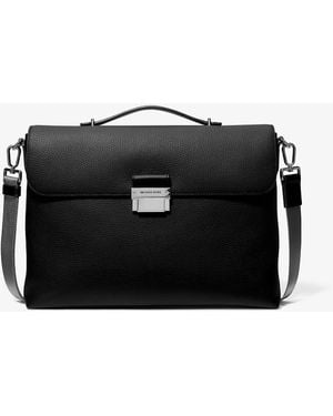 Michael Kors Hudson Pebbled Leather Briefcase - Black
