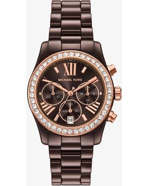 Michael Kors Mk Lexington Pavé-Tone Ceramic Watch - White