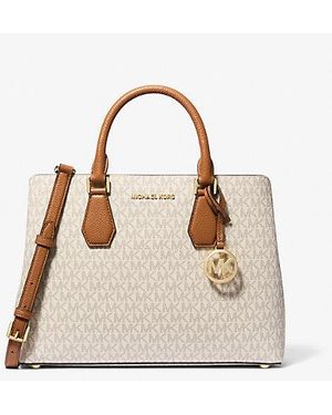 Bolso satchel Camille grande de piel granulada de MICHAEL Michael Kors de color Negro Lyst