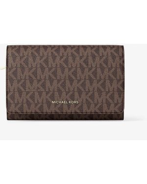 MICHAEL Michael Kors Mk Jet Set Large Signature Logo Wallet - Brown