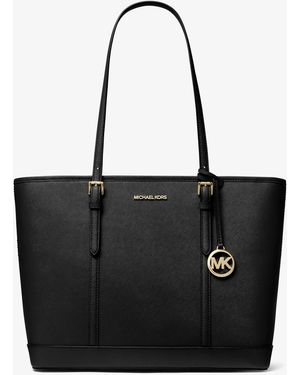 Michael Kors Outlet Jet Set Travel Large Saffiano Leather Tote Bag - Black