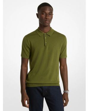 Michael Kors Mk Merino Wool Polo Shirt - Green