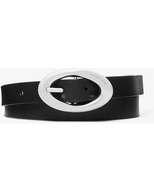 MICHAEL Michael Kors Mk Leather Belt - White