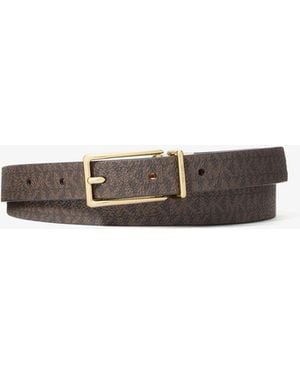 MICHAEL Michael Kors Mk Reversible Signature Logo And Leather Belt - White