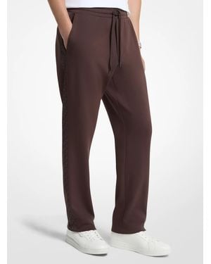 Michael Kors Mk Cotton Blend Track Trousers - Brown