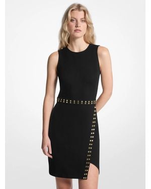 MICHAEL Michael Kors Astor Stud Sleeveless Mini Dress - Black
