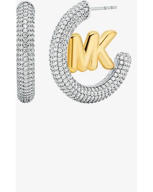 Michael Kors Mkaros Grandes Bitono Con Logotipo E Incrustaciones - Blanco