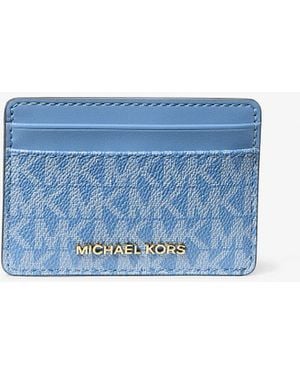 MICHAEL Michael Kors Mk Jet Set Signature Logo Card Case - Blue