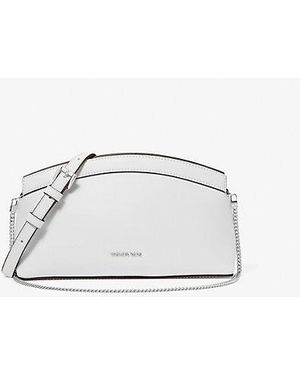 Michael Kors Athena Small Leather Convertible Clutch - White