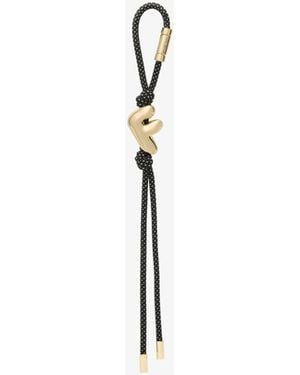 MICHAEL Michael Kors Mk Initial-Tone And Speckled Cord Bag Charm - White