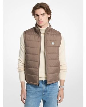 Michael Kors Signature Logo Reversible Vest - Natural