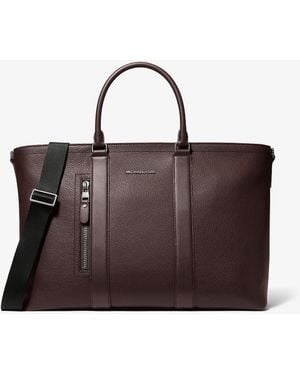 Michael Kors Mk Hudson Pebbled Leather Tote Bag - Brown