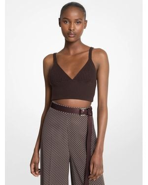 Michael Kors Michael Kors Stretch Cashmere Bralette - Brown